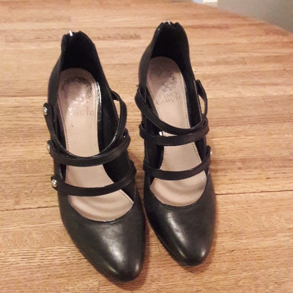 Strappy black heels